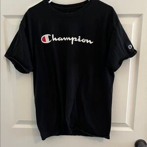 Champion Classic Black Tee with Logo